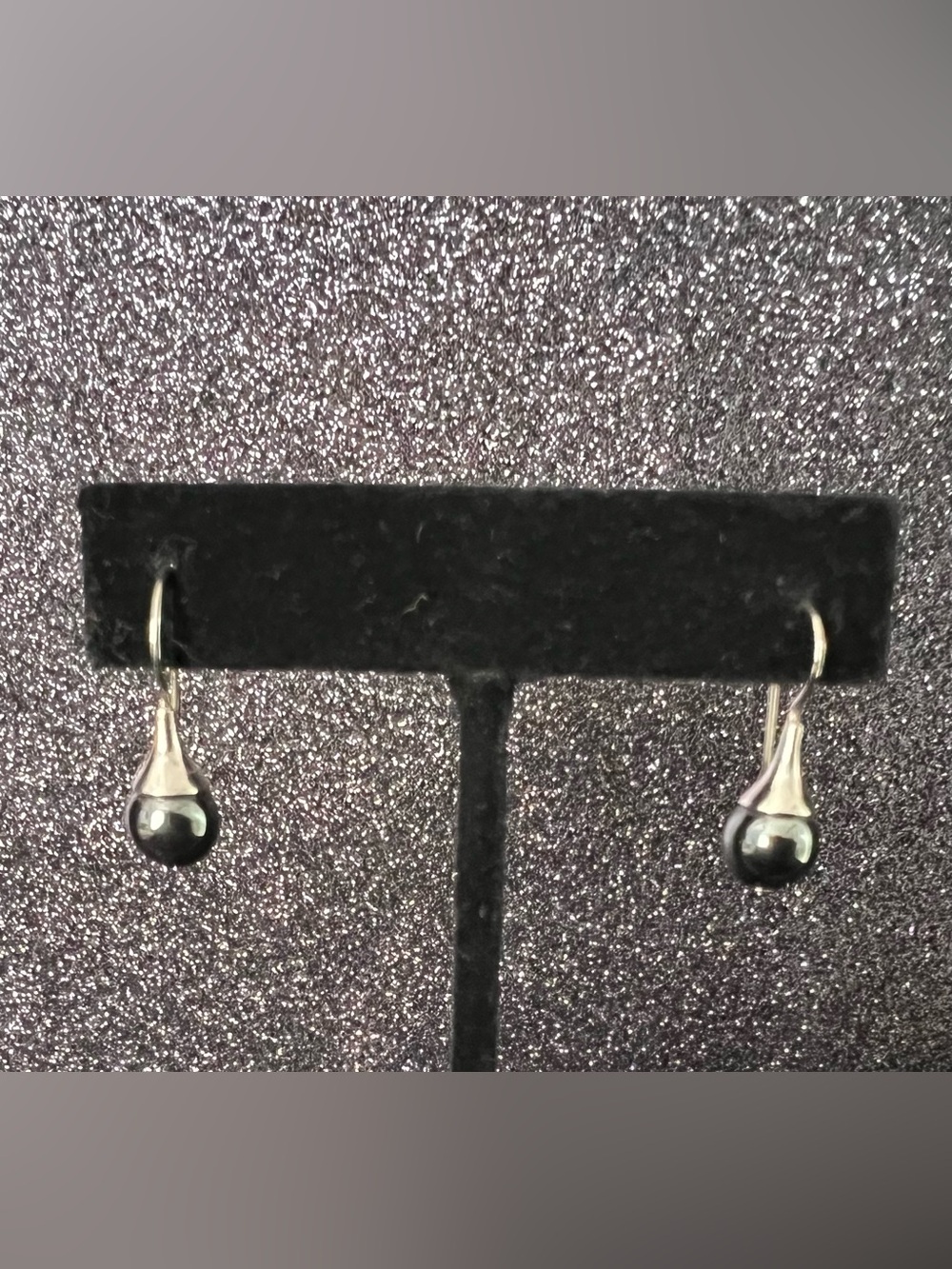 SILPADA sterling silver earrings W0680 - hematite bead drops French hook
